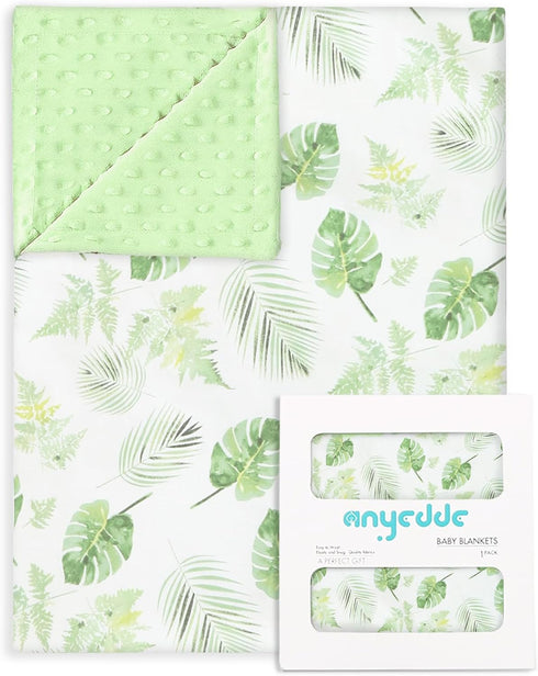 Baby Blankets for Unisex Boys Girls, Super Soft Green Leaf Blankets, Printed Bed Throws Newborn, for Toddler Baby Nursery Bed Blanket Stroller Cri...