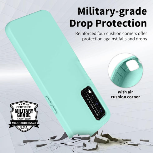Design Heavy Duty Case for T-mobile Revvl V+ Plus 5G Case with Built-in Screen Protector Dual-Layer PC Silicone Shockproof Protective Cover (Green...