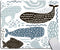 Rectangular Mouse Pad, Non-Slip Rubber MousePads for Office Home Laptop, Black Abstract with Nautical Sea Animal Fur Seal Whale Octopus Fish in Pa...