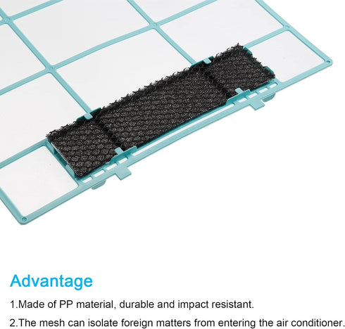 PATIKIL 13.58" x 10.83" Air Conditioner Air Filter, Plastic Air Filtering Screen Replacement with Air Filter Foam for HVAC, Blue Black...