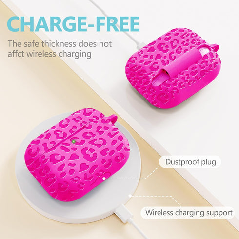 for AirPod Case 3rd Generation Cover with Keychain Accessories,Leopard Engraved Skin Soft Cover for AirPod 3rd Generation CaseFull Protection,Fron...