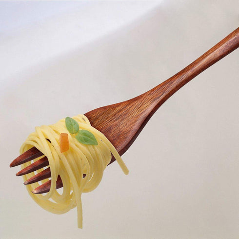 6 Pieces Wooden Spoons and Forks, 9" Korean Style Wooden Tableware, Kitchen Flatware for Food, Desserts, Soup, Salad, Fruit, Wood Cutlery for Trav...
