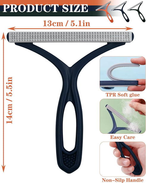 Lint Remover Carpet, Manual Fabric Shaver Remove Fuzz, Portable Lint Cleaner for Cat Dog Hair, Reusable Double Sided Lint Roller Scraper Brush for...