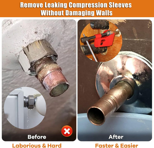 Compression Sleeve Puller Tool Remove Ferrule & Nut Of Pipe, Ferrule Puller For 1/2” Copper Water Compression Sleeve & 1/2-Inch Copper Tubing, Plu...