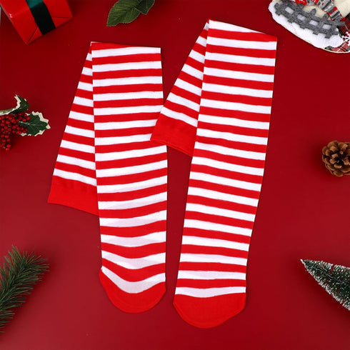 2 Pair Womens Striped Knee High Socks for Women Striped Thigh High Socks Long Tube Socks Striped Stockings Sport Athletic Stripe Socks...