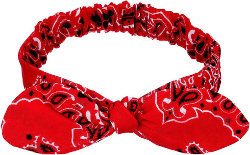 Hicarer 4 Pcs Bandana Headband for Women Knot Retro Print Headbands Paisley Print Red Blue Black White Adjustable Headwrap...
