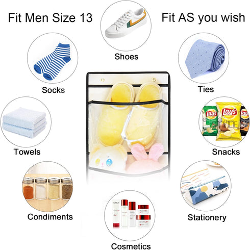 Hanging Shelves Over the Door Organizer Storage for Closet with 5 Pockets Organizer for Bedroom Bathroom, 1 Pack?White?...
