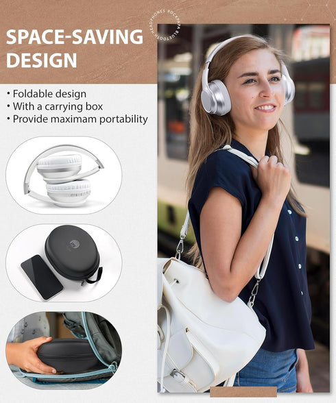 rockpapa E8 Over The Ear Bluetooth Headphones with Microphone for Kid Children Boy Girl Youth Teen Adult, Foldable Wired/Wireless Headphones with ...