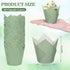 Whaline 200Pcs Sage Green Tulip Cupcake Liners Green Muffin Baking Liners Tulip Cupcake Wrappers Baking Cup for Bridal Baby Shower Wedding Birthda...