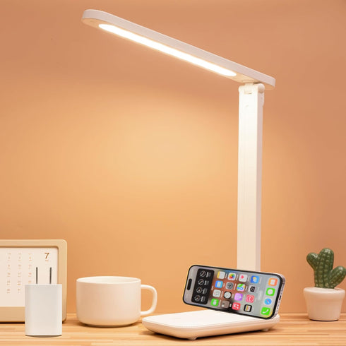 Led Desk Lamp Dimmable Desk Light Reading Lamp 3 Lighting Modes, Eye Protection Desk Lamp Desk Accessories, Study Desk Lamp Equipped USB Charger S...