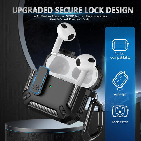 AirPods 3rd Generation Case with Cleaner kit?Carbon Fiber Full Body Shockproof Hard Shell Protection Design Case for Apple Airpods 3 Gen Charging ...