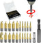 C&T 22-Piece Titanium Damaged Screw Extractor Set, Stripped Screw Extractor Kit, Magnetic Extension Bit Holder & Socket Adapter, All-Purpose HSS R...