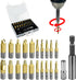 C&T 22-Piece Titanium Damaged Screw Extractor Set, Stripped Screw Extractor Kit, Magnetic Extension Bit Holder & Socket Adapter, All-Purpose HSS R...
