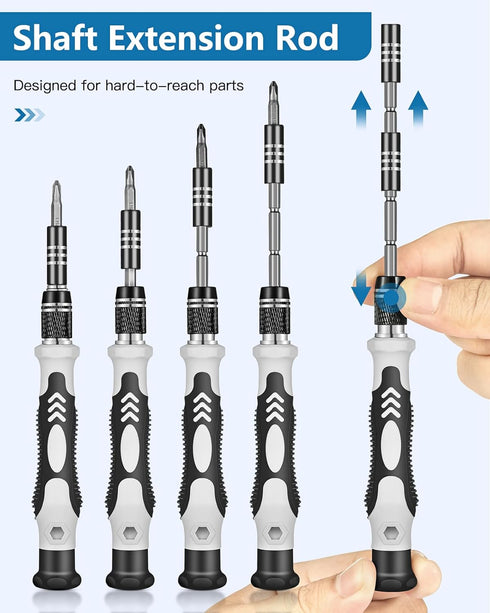 Vastar 42 in 1 Precision Screwdriver Set, S2 Electronics Tool Kit with T5 T6 T7 T8 T9, Triwing Y00, Star P5 etc, Mini Repair Kit for Computer, Pho...