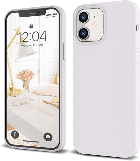 IceSword iPhone 12 Mini Case White, Thin Liquid Silicone Case, Matte Pure White, Soft Silk Microfiber Cloth, Gel Rubber Full Body, Cool Protective...