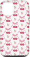 iPhone 13 Coquette Cherry and Bow Pattern with Pink Bows Case...