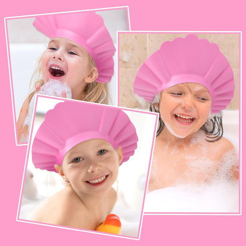 Baby Shower Cap, Adjustable Toddler Hair Washing Shield Shower Cap for Kids Washing Hair Shower Visor Bath Cap for Eye and Ear Protection (Pink)...