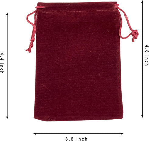 AEAOA Gift Bags, Pack of 25 4.8" X 3.6" Velvet Drawstring Jewelry Pouches, for Candy, Pins, Jewelry, Treats, Birthday Party Favors (Burgundy Dark ...
