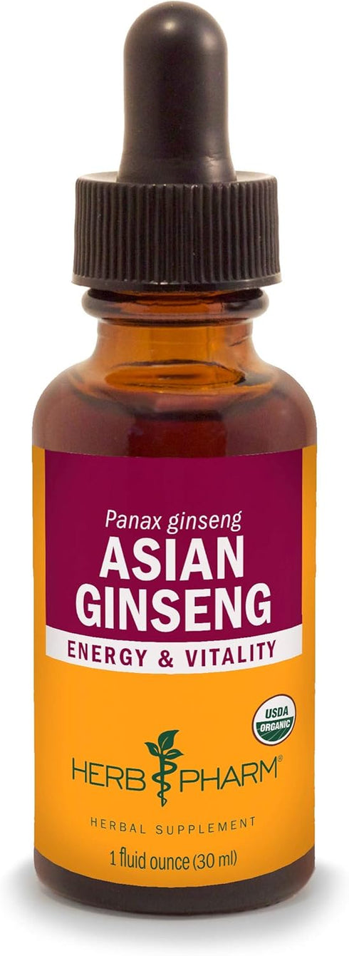 Herb Pharm Asian (Panax) Ginseng Liquid Extract for Energy and Stamina Support - 1 Ounce...