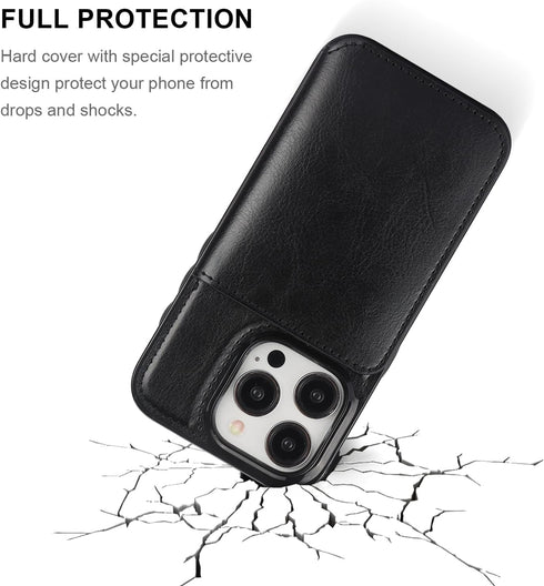 KIHUWEY Compatible with iPhone 15 Pro Wallet Case Credit Card Holder, Premium Leather Kickstand Flip Hidden Magnetic Clasp Durable Shockproof Prot...