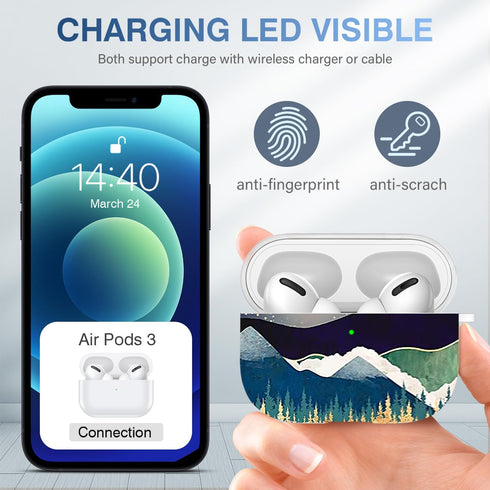 Compatible with Airpod Pro Case with Keychain/Lanyard/Cleaner Kit,Airpod Pro Case Cover,Apple Airpods Pro Case,Case for Airpods Pro[Front Led Visi...