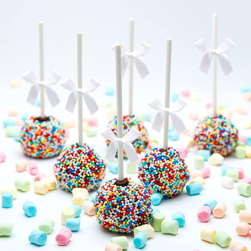 Gejoy 100 Pieces 2.6" Solid White Bows Mini Satin Ribbon Twist Tie Bows Crafts for Wedding Graduation Birthday Party Shower Gift Wrapping Candy Tr...