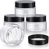 SATINIOR 6 Pack 1 oz Plastic Jars Containers with Lids Wide Mouth Refillable Leakproof Reusable Round Empty Jars for Travel Cosmetic Dry Food Spic...