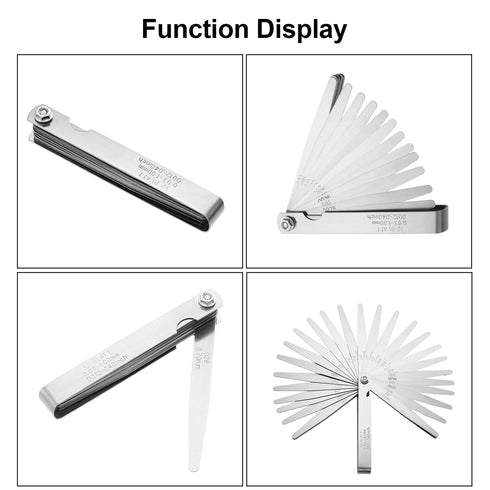 Stainless Steel Feeler Gauge Measuring Tool Dual Marked Metric and Imperial Measuring (32 Blades,0.03-1 mm)...