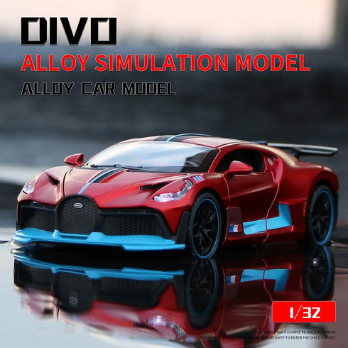 1:32 Bugatti Divo zinc Alloy Pull Back Car Diecast Electronic Toys with Lights and Music,Decorative,Mini Vehicles Toys for Kids,Boyfriend,Young Pe...