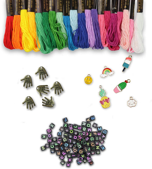 Friendship Bracelet Making Kit for Girls and Boys with Alphabet Beads, Floss, String & Charms | Arts and Crafts Gifts for Kids Ages 8-12 | Beads f...