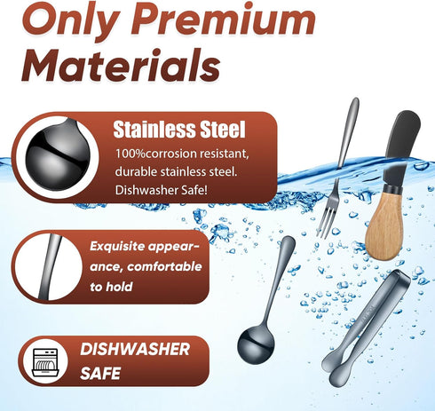 Cheese Butter Spreader Knives Set Charcuterie Accessories Stainless Steel Spreader Knives with Wooden Handles Charcuterie Boards Utensils Mini Ser...