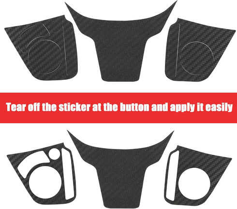 Carbon Fiber Steering Wheel Sticker Trim Compatible with Honda Civic 2016-2022 11th 10th Gen Sedan Hatchback Interior Car Steering Carbon Fiber St...