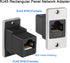 QIANRENON RJ45 Rectangular Panel Network Adapter Cat6A RJ45 8P8C Female to Female Panel Mount Ethernet Connector RJ45 Mounting Network Shield Sock...