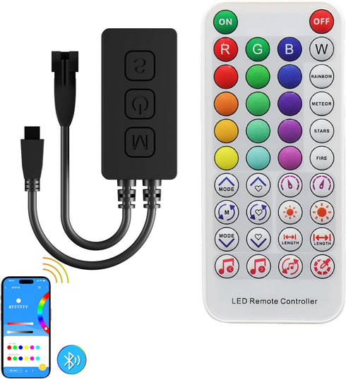 SP611E Bluetooth Music LED Controller for 1903B WS2812b WS2811 IC RGB Chasing Color LED Strip Addressable Sync Music Controller DC5V-24V APP/IR Re...