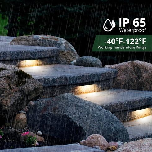 GKOLED 6.8 Inches LED Hardscape Lights, Low Voltage Retaining Wall Light Waterproof, 12V AC/DC Landscape Lighting, 1.5W 2700K, Classic Step Lights...