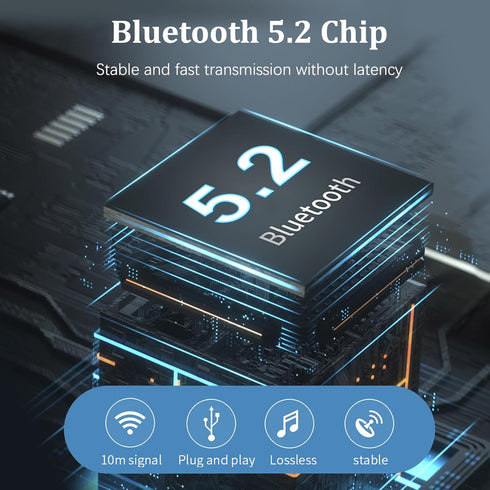 NFC Enabled Bluetooth Audio Receiver, Bluetooth 5.2 Wireless Audio Adapter for Home Stereo/Car Stereo/AV Receiver/Headphone/Speaker, Handsfree Cal...