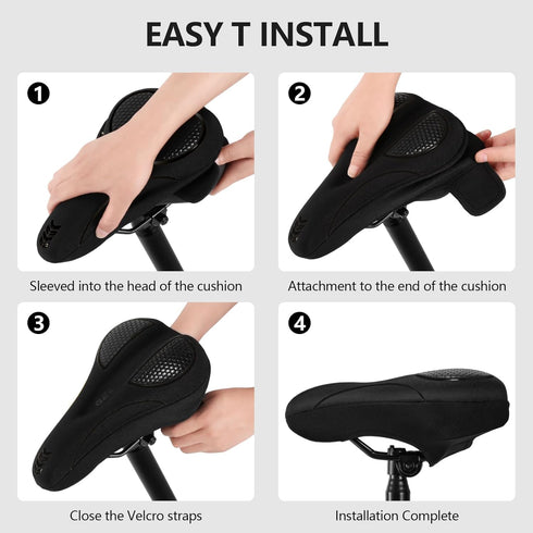 Bike Seat Cushion Gel Padded Bike Seat Cover Extra Soft Comfy for Men Women Comfort,with Peloton Stationary, Exercise, Mountain Bikes, Road & Elec...