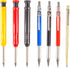 Mechanical Carpenter Pencils Set Including 1 Engraving Pen, 3pcs 2.0 mm Mechanical Pencils with 12pcs Refills, 3pcs 2.8 mm Deep Hole Woodworking P...
