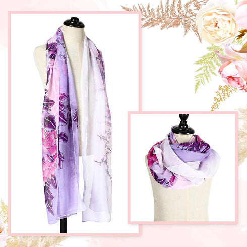 Sureio 6 Pcs Scarves for Women Lightweight Summer Floral Print Pattern Scarf for Women Dressy Long Thin Scarf Shawl(Elegant Style)...