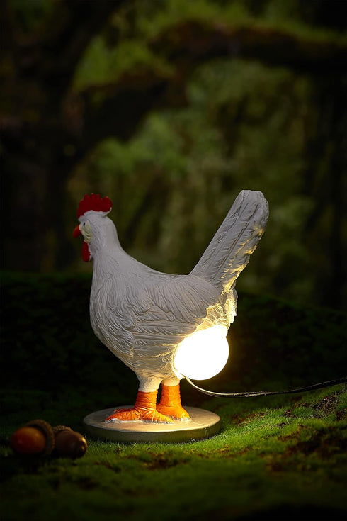 3D Chicken Egg Lamp,Lifelike Resin Chicken Egg Night Light,Easter Eggs Lamp,Egg Laying Chicken LED Table Lamps with USB,Warm Light Bedside Lamp,Th...