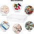 BTSKY Clear Plastic Storage Box with Flap Lid, Multipurpose Craft Organizers and Storage Box Art Supply Storage Organizer Plastic Sewing Box for B...