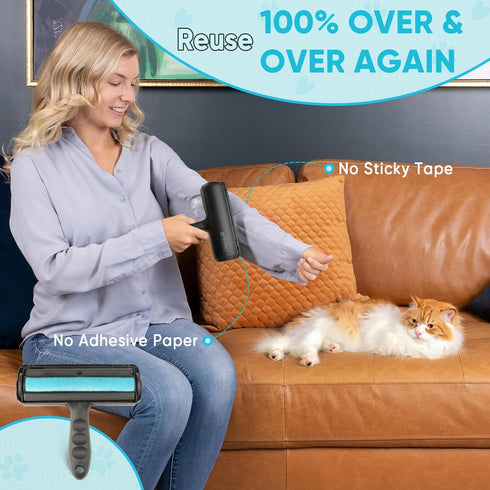 Pet Hair Remover for Couch - Reusable Lint Roller, Cat and Dog Fur Remover Tool for Couch, Carpet, Blanket, Rug, Car and Other...