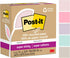 Post-it 100% Recycled Paper Super Sticky Notes, 2X The Sticking Power, 3x3 in, 5 Pads, 70 Sheets/Pad, Wanderlust Pastels Collection (654R-5SSNRP)...