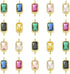 KitBeads 10pcs Real Gold Plated Connector Charms Mixed Color Crystal Double Loop Charms Cubic Zirconia Links Charms for Jewelry Making Craft...