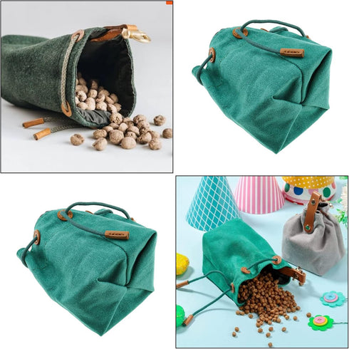 Create idea Dog Treat Pouch Cleanable Dog Treat Training Bag with Clip and Drawstring Pet Snack Bag Food Storage for Dog Training Outdoor Activiti...