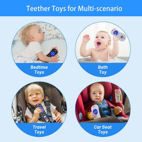 Silicone Remote Control Shaped Teether Toys for Babies 0-3, 0-6, 6-12 Months, Soft Remote Teething Toys for Infant Toddles 0-6 Months, Infant Hand...