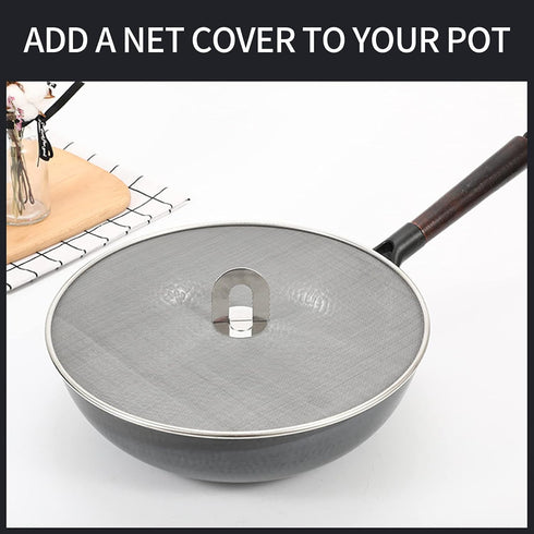 Stainless Steel Splatter Screen,Frying Pan Cover Splatter Guard Non-Stick Extra Fine Mesh Weave Grease Splatter Screen for Frying Pan,Pan Protecto...