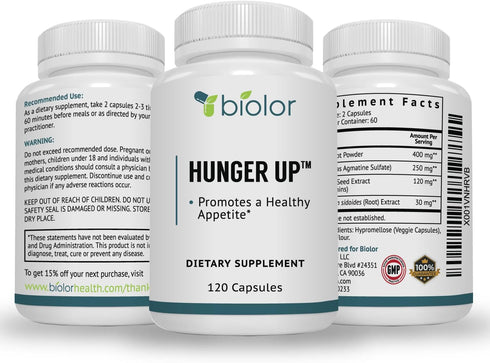 HungerUp™ - Appetite Stimulant (with No Artificial Fillers) - Effective Weight Gain Pills with Fenugreek Extract to Increase Appetite and Gain Wei...