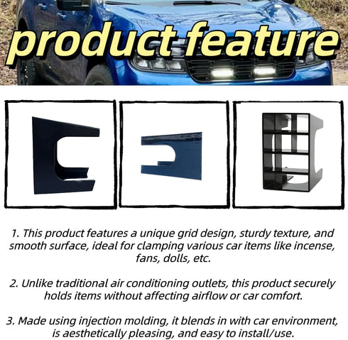 Cubby Grid Phone Mounting Fit for Ford Maverick 2021 2022 2023 Accessories Instrument Panel Phone Holder Air Conditioner Outlet Designed (Black)...