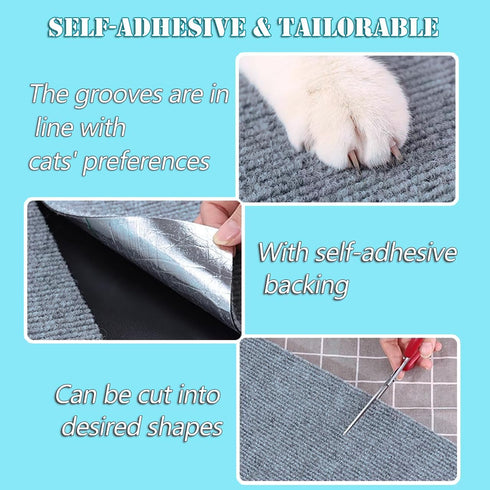 2Pack Cat Scratching Mat, 39.4"x15.8" Trimmable Cat Carpet with Self-Adhesive, DIY Climbing Cat Scratcher Tree Shelves Couch Furniture Protector(D...
